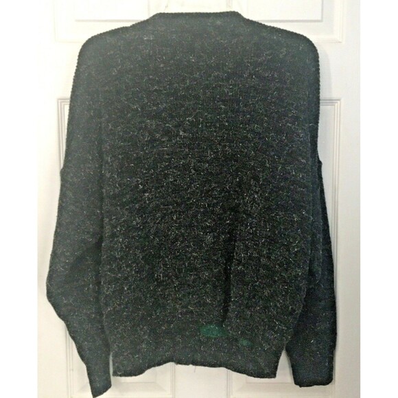 Womens Cardigan Sweater Black Silver Green Button Closure EU Size 48 XXL Spain - Picture 5 of 7